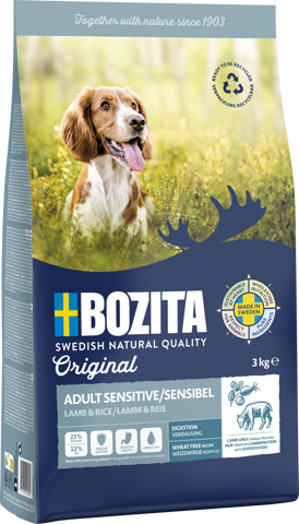 BOZITA Hunde-Trockenfutter Original Adult Sensitive Lamm und Reis
